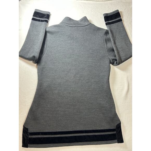 Soft Surroundings Runway Tunic Sweater Women’s Size Large Black Gray Velvet Wool - Picture 6 of 6